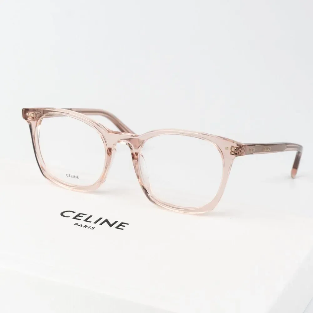 Celine THIN Women Eyeglasses Shiny Rose Demo Square CL50058I 074 BRAND NEW